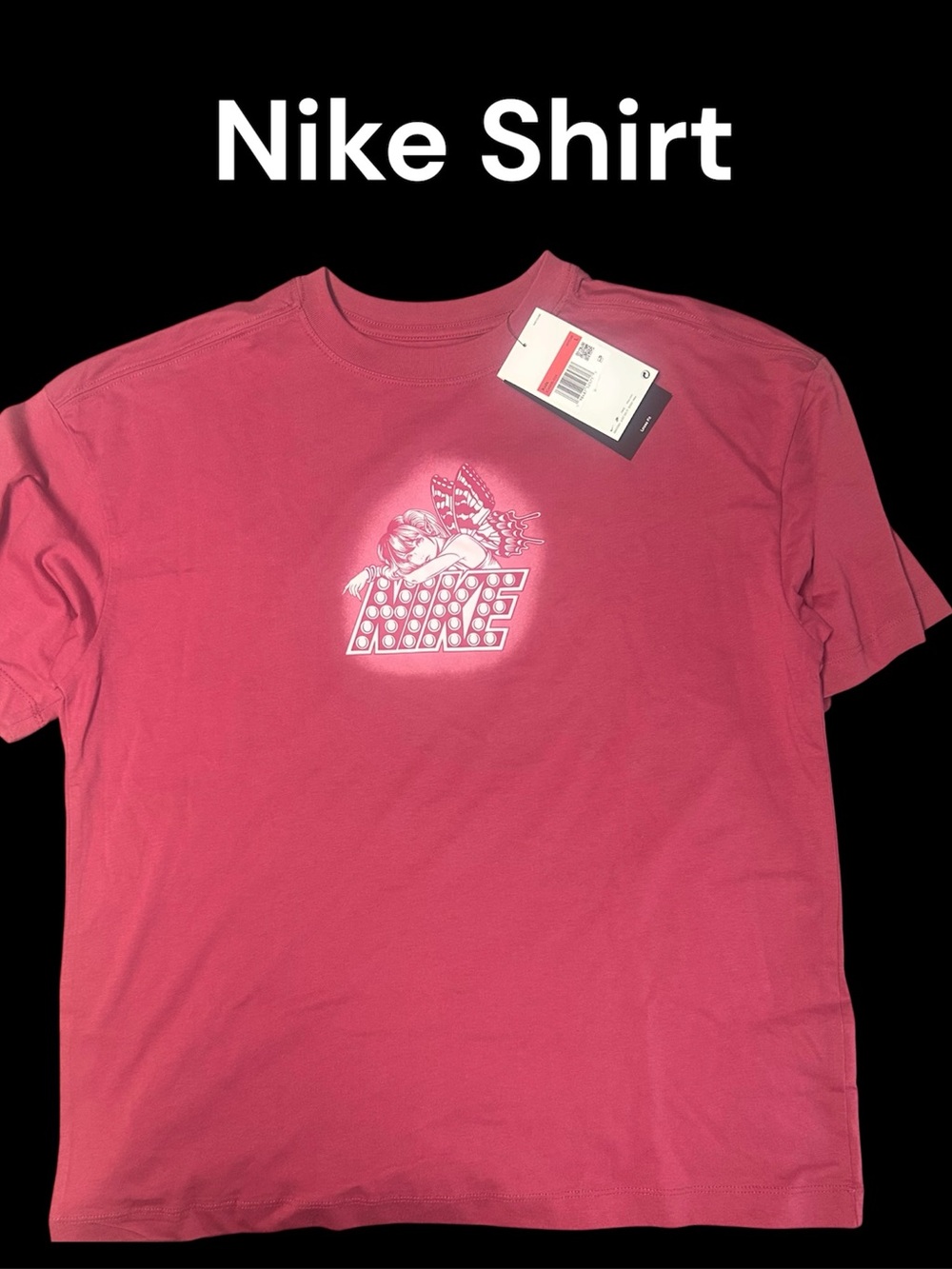 Nike Kids Short Sleeve Tee in Burgundy with Graphic Logo New